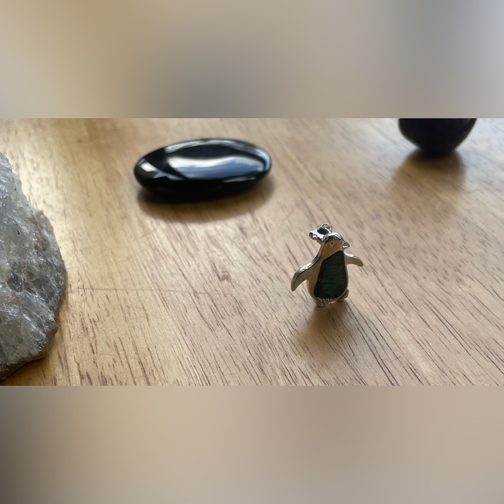 Small Green Penguin Brooch